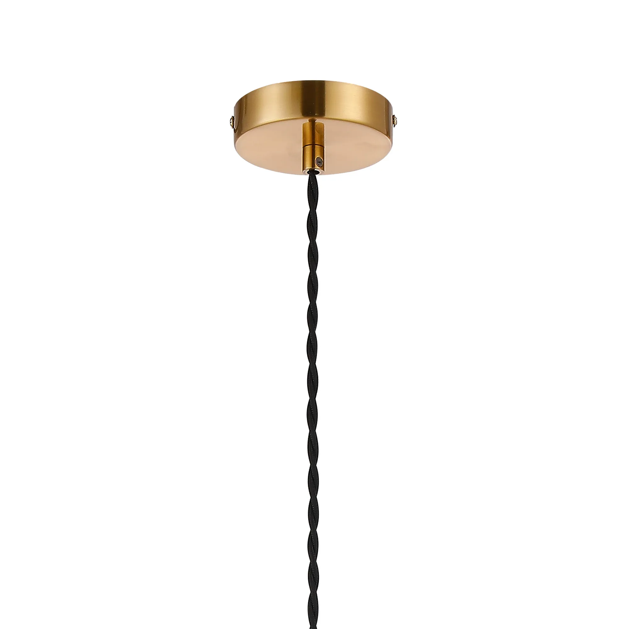 Cawdor Single Pendant, 1 Light E27, Gilt Bronze/Black/Smoke Wine Glass DK1110  Deco Cawdor